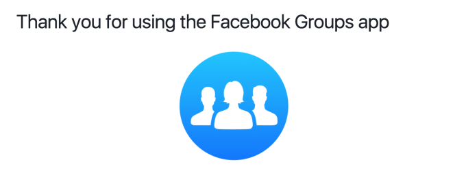 Facebook group app screnn shot