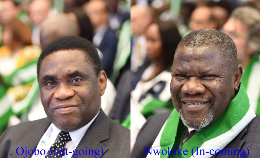 Immediate Past, Tony Ojobo (Left) and Incoming Nnamdi Nwokike (Right)