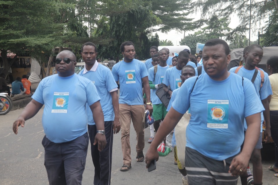 IIM Africa members on walk-out exercise