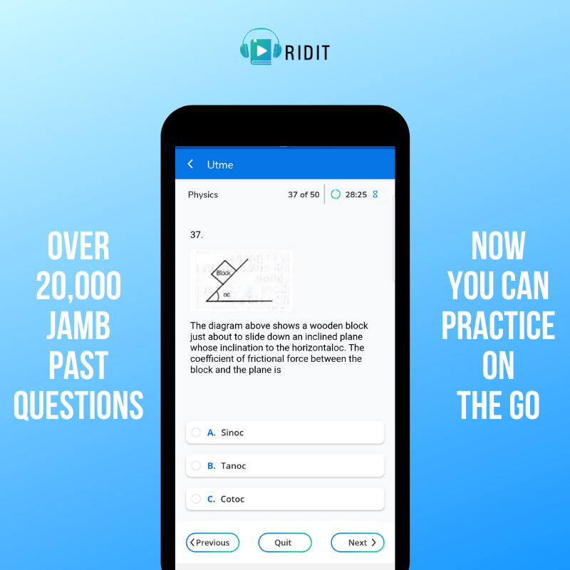 Ridit helps students with exams