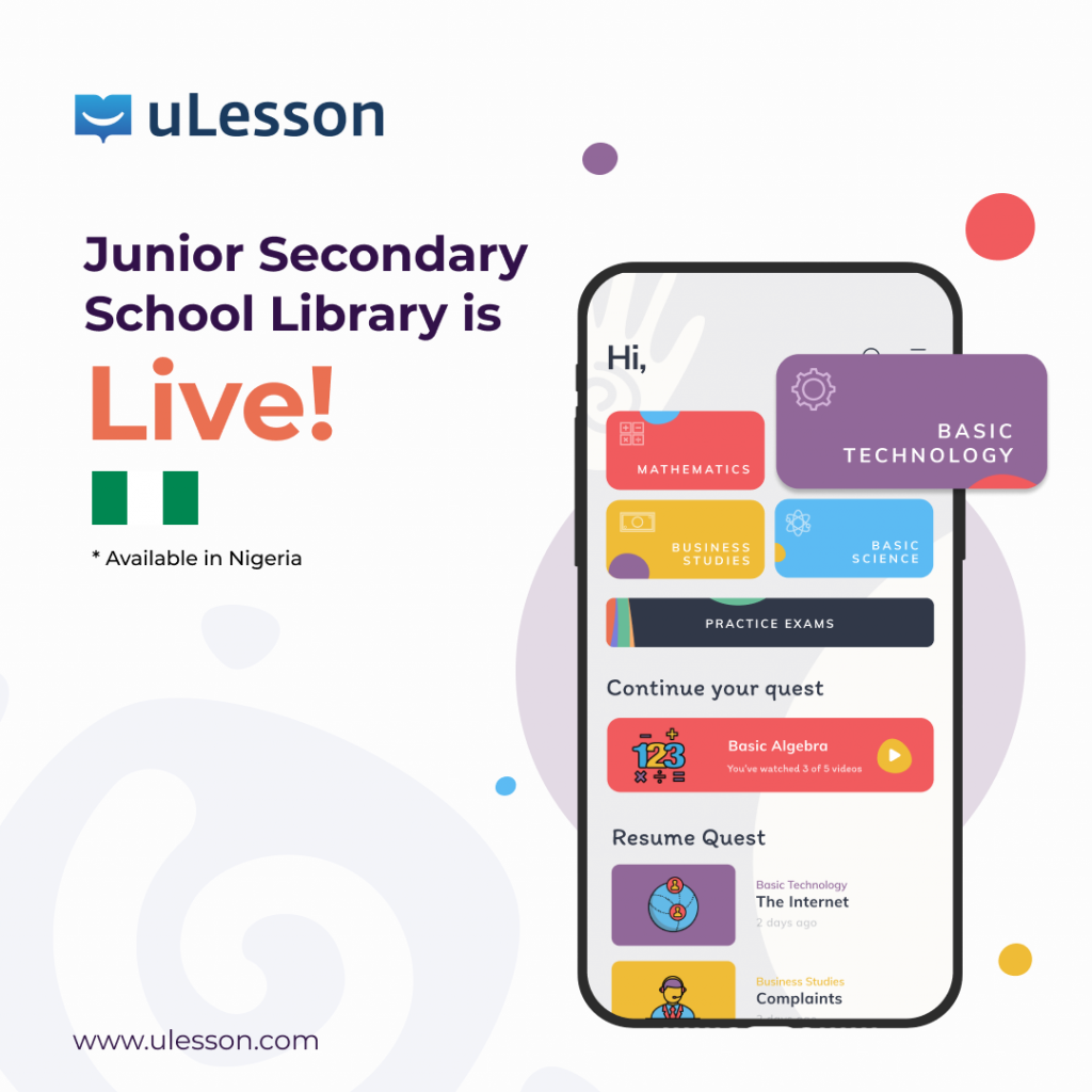Edtech Startup uLesson Education Introduces Junior Secondary School Library