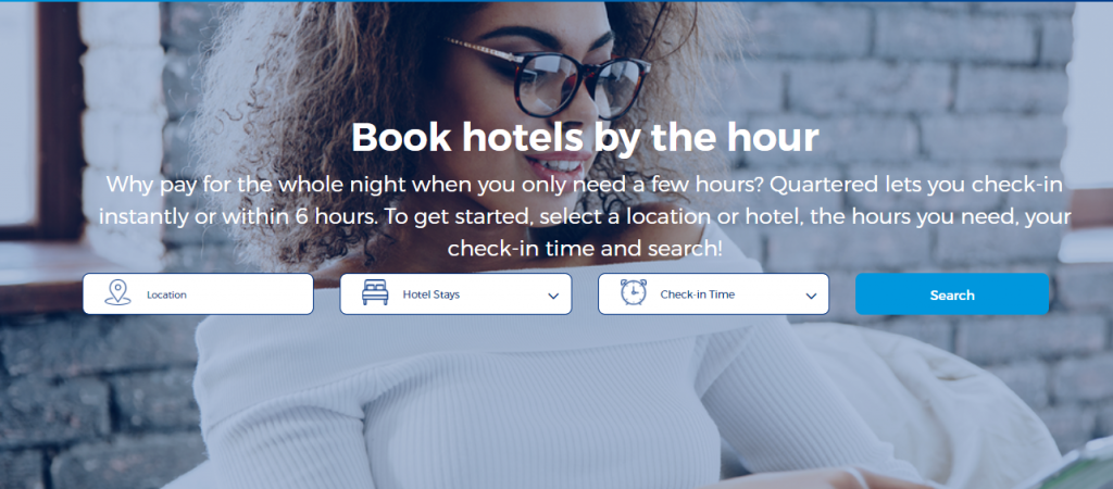 Quartered's hotel booking page