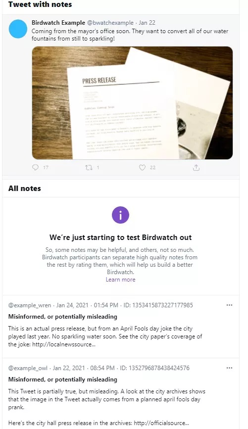 Twitter Intensifies Fight Against Misinformation with Birdwatch, a fact-checking program