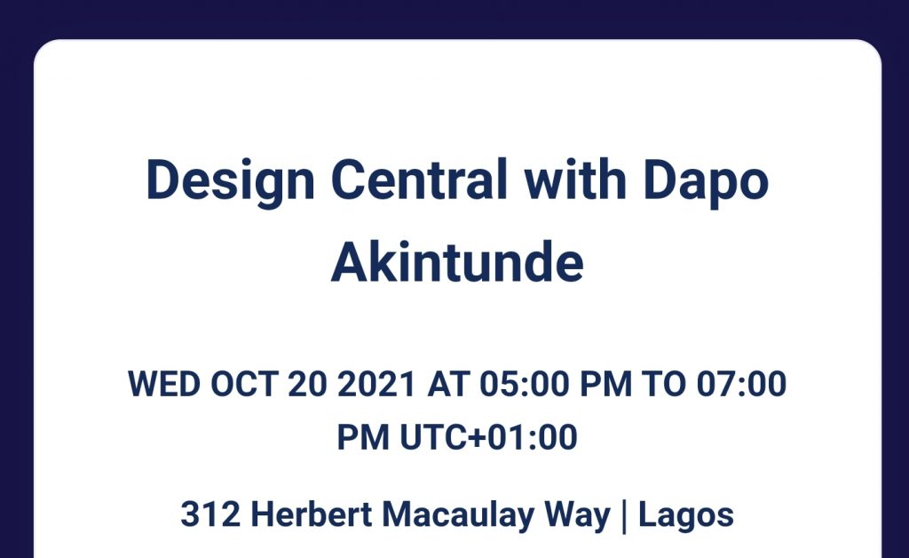 Design central with Dapo Akintunde