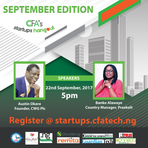 Join Austin okere as He Speaks at CFA’s Startups Hangout Today