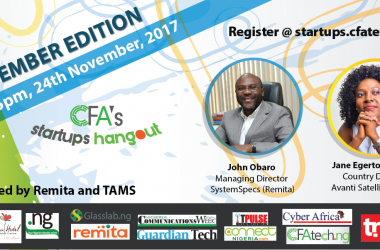 Last edition of CFA's Startups Hangout for 2017 to Hold This Friday