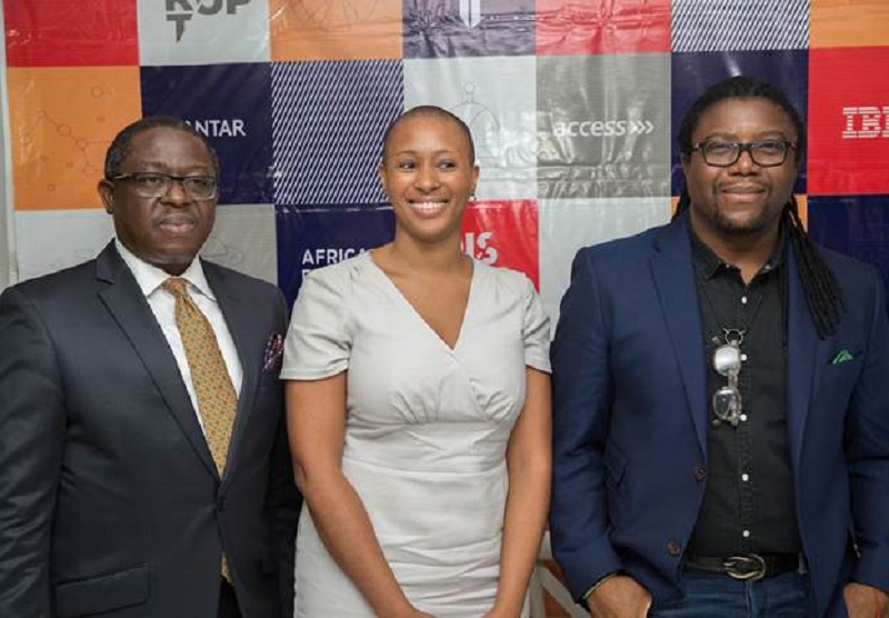 Victor Etuokwu, Executive Director, Personal Banking, Access Bank Plc- Averi Thomas-Moore, Company Builder, Venture Lab, ACCION and Victor Okigbo, Head, Africa Fintech Foundry (AFF) at a press conference