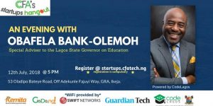 July Edition of CFA’s Startups Hangout to Feature Code Lagos Founder, Obafela Bank-Olemoh