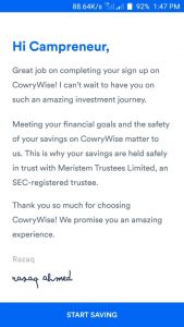 What I though When I Tried the Cowrywise Android App