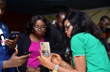 Guest examining the OPPO A1K and A5s at the launch today 2.