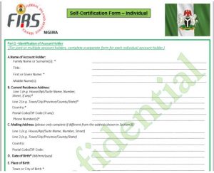 Self-certification form Issued by Nigerian Government