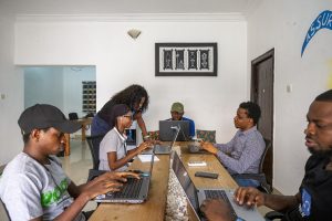 Elohor Thomas at her innovation CodeLn in Lagos, Nigeria. Elohor is a nominee for the Africa Prize for Engineering 2021