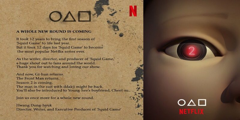 Squid Game season 2 coming soon on Netflix stock rises to 24%