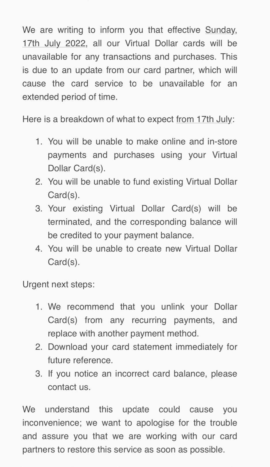 Flutterwave discontinues Barter virtual dollar card