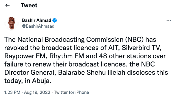 NBC Licence