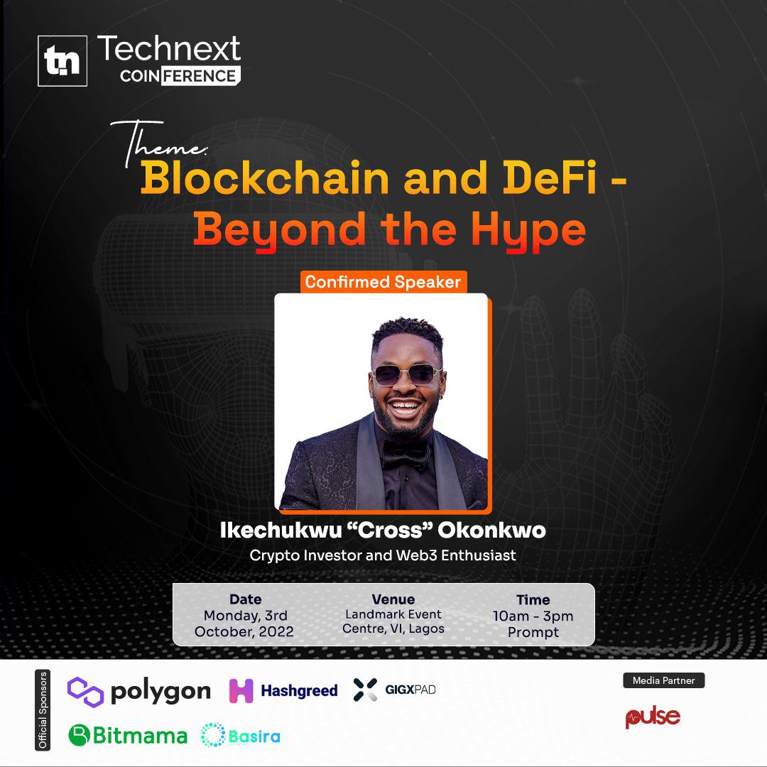 Former BBNaija housemate, Cross to speak at Technext Coinference 2.0