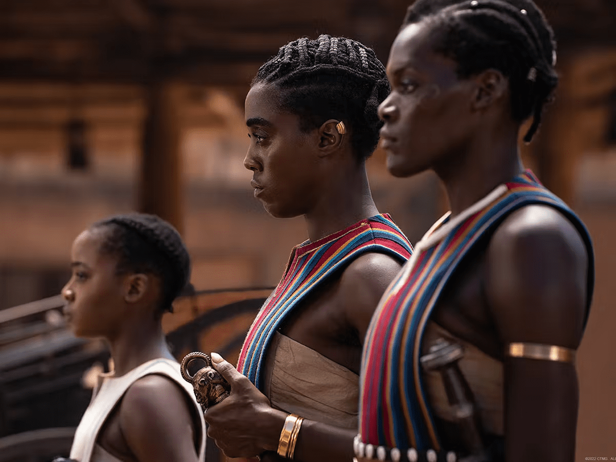 Nawi, Izogie, Amenza - Agojie warriors in The Woman King