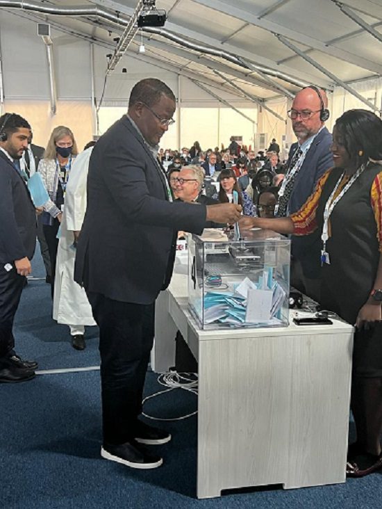 Executive Vice Chairman and Chief Executive Officer of the Nigerian Communications Commission (NCC), Prof. Umar Garba Danbatta, also casting his vote at the ongoing ITU Plenipotentiary Conference 2022 in Bucharest, Romania on Monday.
