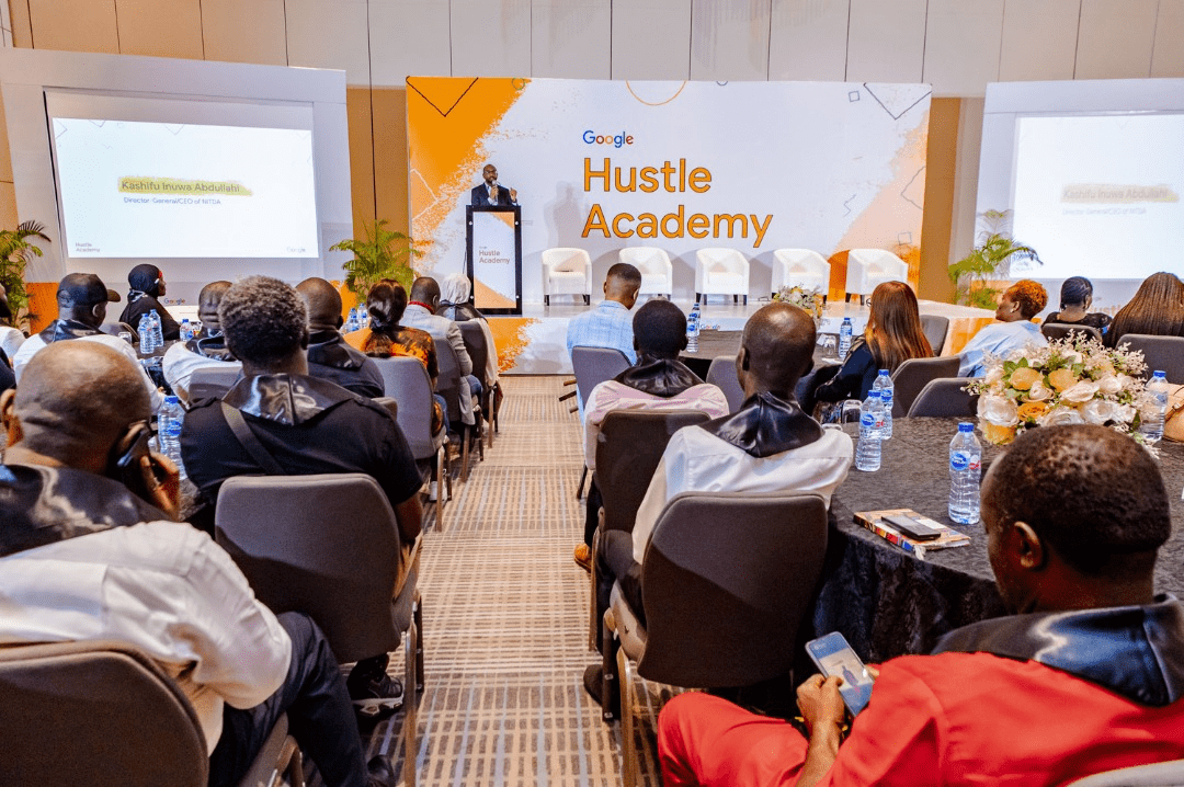 Inuwa Kashifu Abdullahi, the Director General of NITDA giving his speech at the Google Hustle Academy graduation event for the class of 2022
